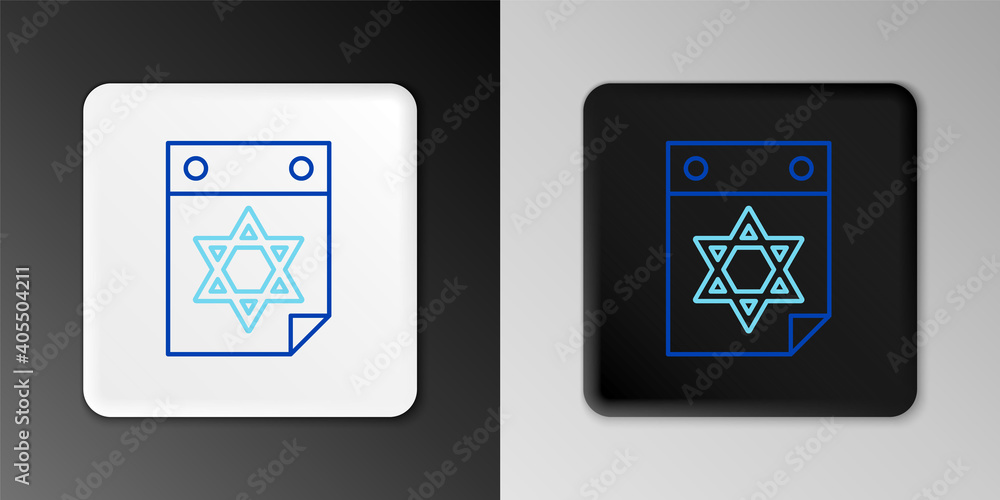 Line Jewish calendar with star of david icon isolated on grey background. Hanukkah calendar day. Colorful outline concept. Vector. Line Jewish calendar with star of david icon isolated on grey background. Hanukkah calendar day. Colorful outline concept. Vector.