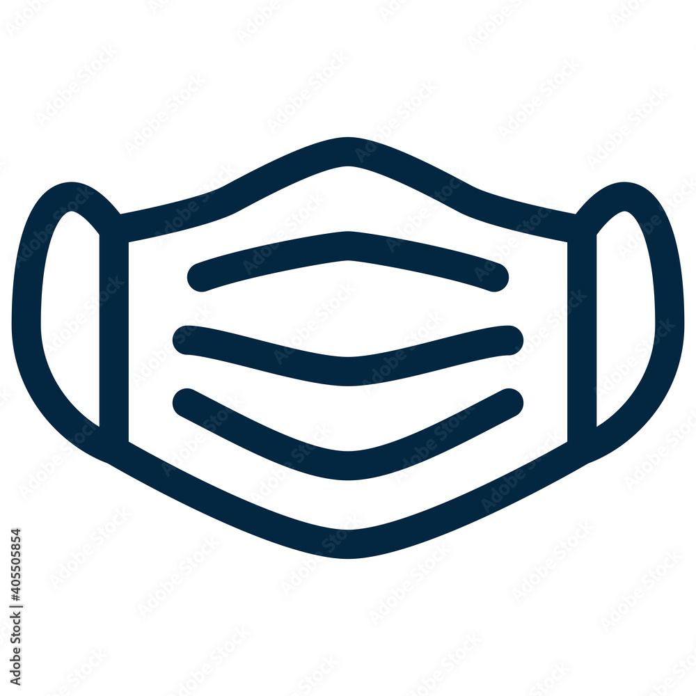 Medical mask disposable simple outline or line icon isolated on white background. Medical face mask symbol of protection against coronavirus or infectious diseases and contaminated air. Medical mask disposable simple outline or line icon isolated on white background. Medical face mask symbol of protection against coronavirus or infectious diseases and contaminated air.