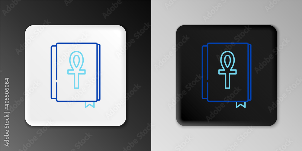 Line Cross ankh book icon isolated on grey background. Colorful outline concept. Vector. Line Cross ankh book icon isolated on grey background. Colorful outline concept. Vector.