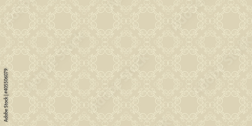 Abstract background pattern with decorative ornament. Beige shades. Seamless wallpaper texture. Vector graphics