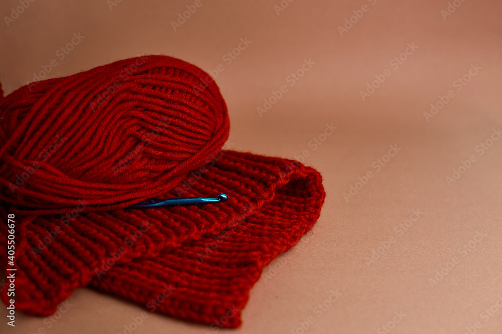 Handmade, DIY concept. Knitting with crochet Handmade, DIY concept. Knitting with crochet