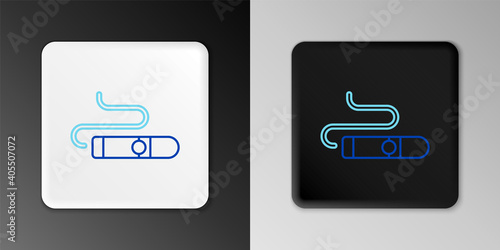 Line Cigar icon isolated on grey background. Colorful outline concept. Vector.