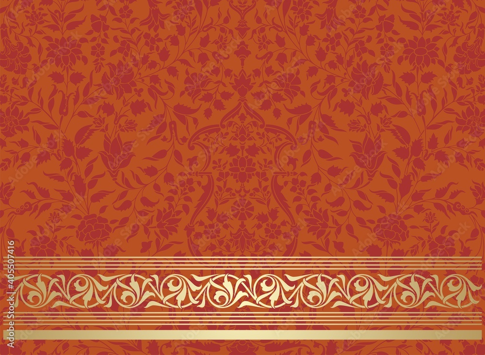 wedding card design, paisley floral pattern , India wedding card design, paisley floral pattern , India