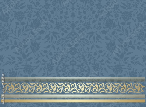 wedding card design, paisley floral pattern , India	