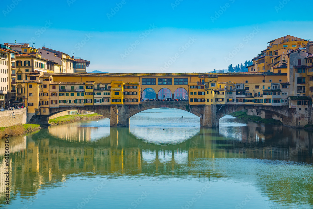 Ponte Vecchio in Florence - Italy in a Sunny winter day