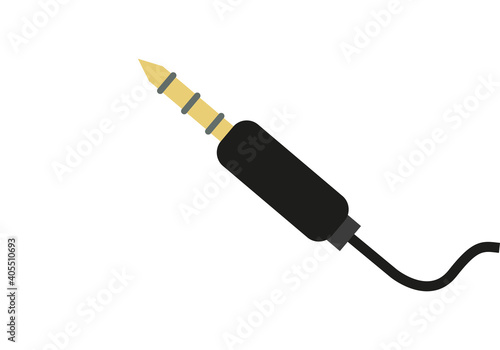 Conector jack en fondo blanco.