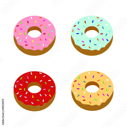 Set of colorful donuts vector