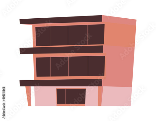 School, university or college building cartoon vector isolated illustration