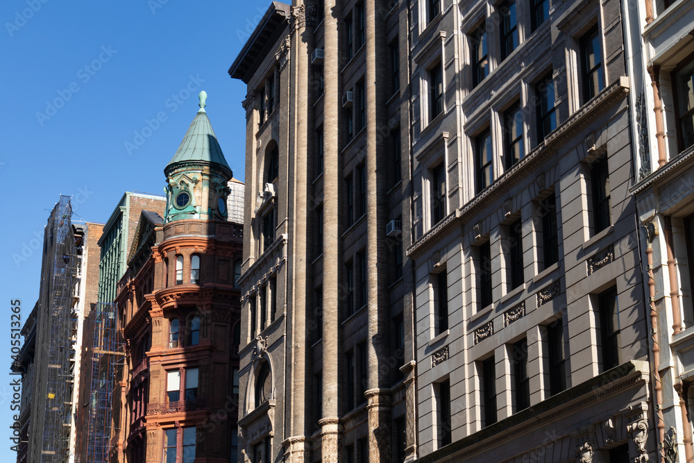 Beautiful Row of Old Buildings in NoHo of New York City Beautiful Row of Old Buildings in NoHo of New York City