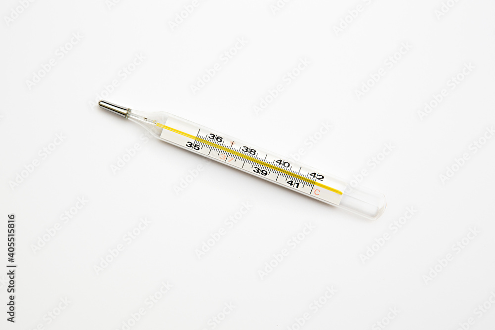 thermometer for measuring human body temperature on a white background thermometer for measuring human body temperature on a white background