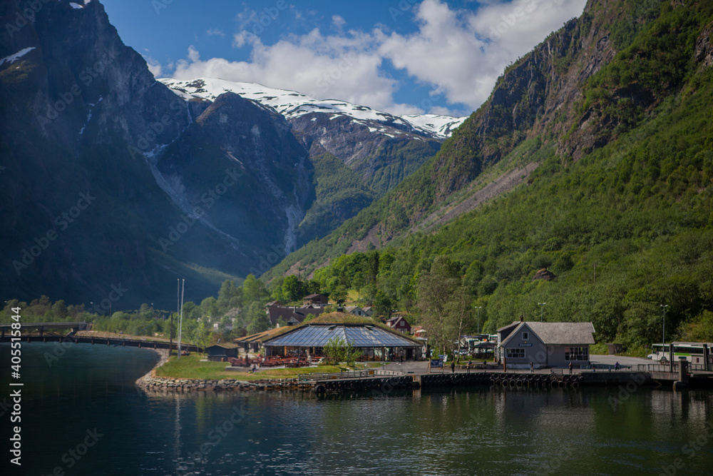 Fototapeta premium Gudvangen berth the Fjords of Norway