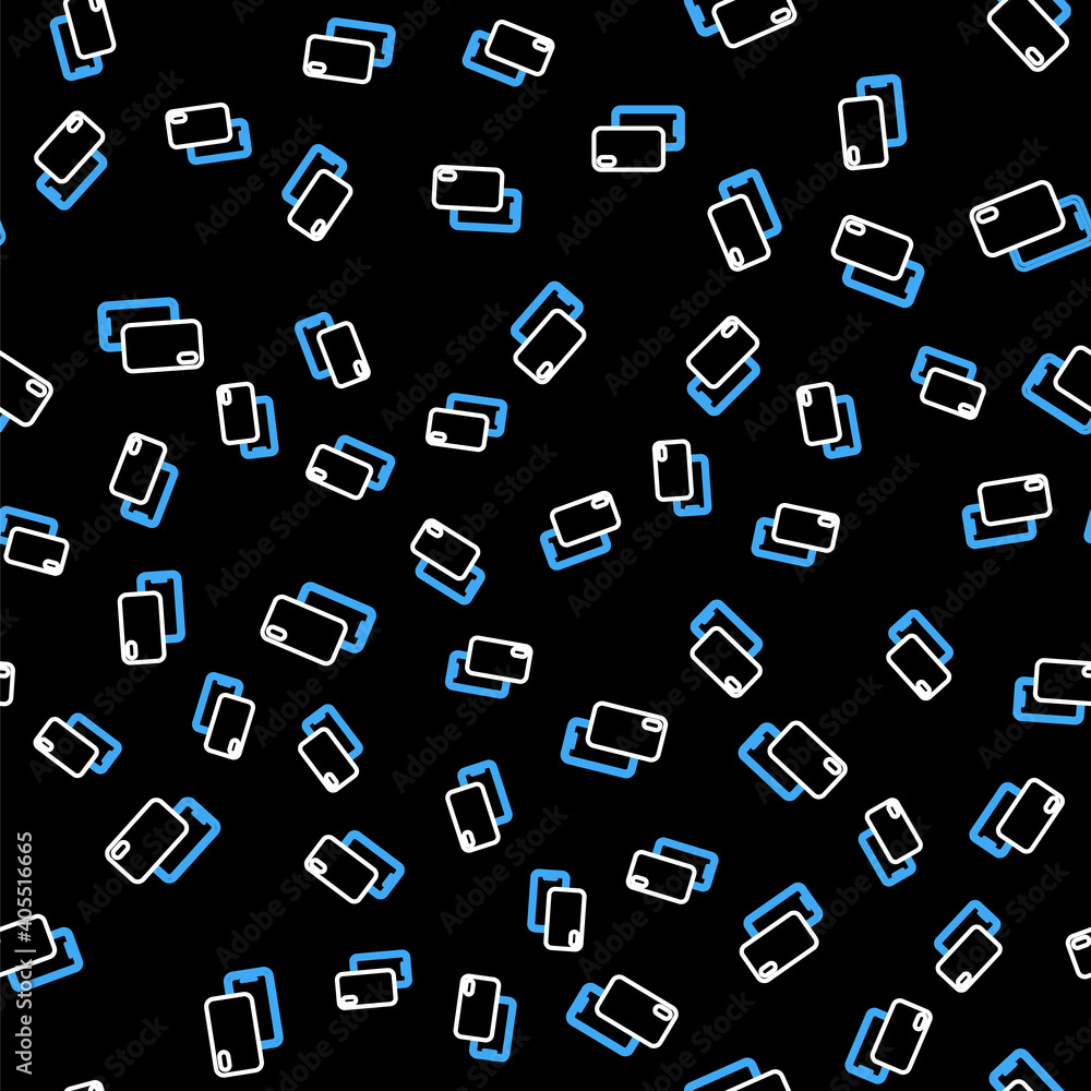 Line Smartphone, mobile phone icon isolated seamless pattern on black background. Vector. Line Smartphone, mobile phone icon isolated seamless pattern on black background. Vector.