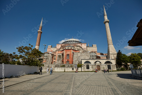 Hagia Sophia Grand Mosque Former Patriarchal Orthodox Cathedral Sultanahmet District Istanbul Monument of Byzantine architecture, symbol of the 