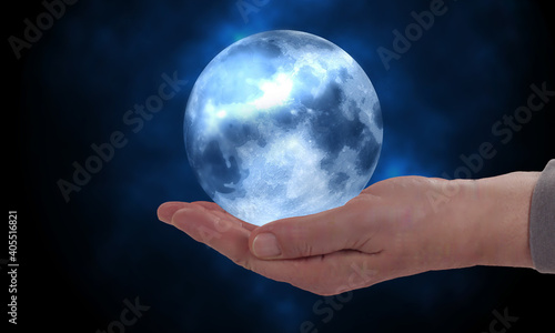 moon on the palm of his hand hold the moon in the palm of your hand