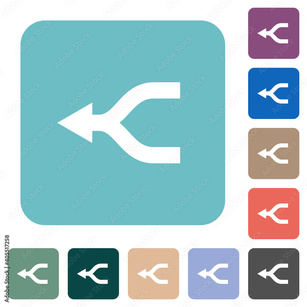 Merge arrows left rounded square flat icons Merge arrows left rounded square flat icons