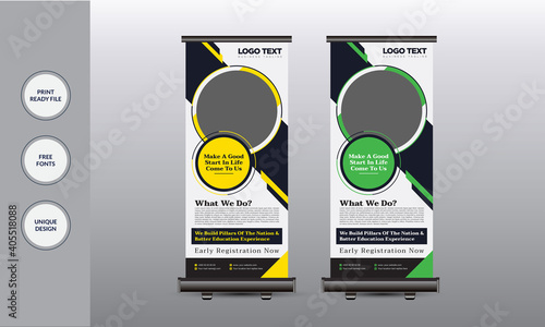 Junior School Admission Rollup Banner ,
Creative Business  Concept Roll-up Banner stand Print Template.