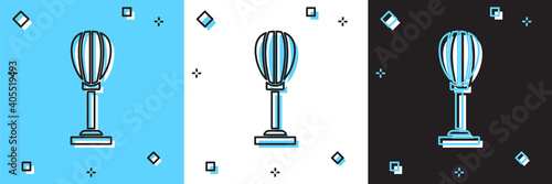 Set Punching bag icon isolated on blue and white, black background. Vector.
