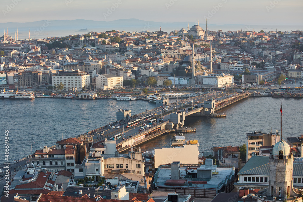 Istanbul Turkey panorama view from Galata tower