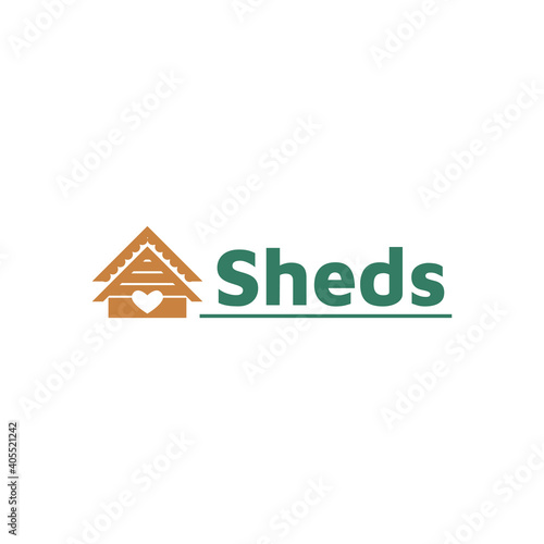 Vector illustration of icon garden house. Tool house or shed