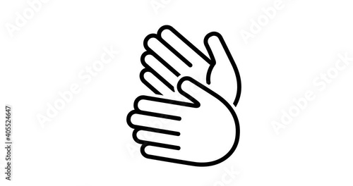 Clapping hands animation, applause gesture.