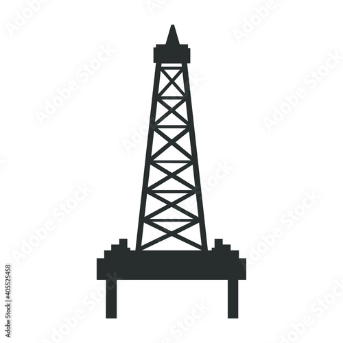 Oil rig icon on a white background, vector illustration