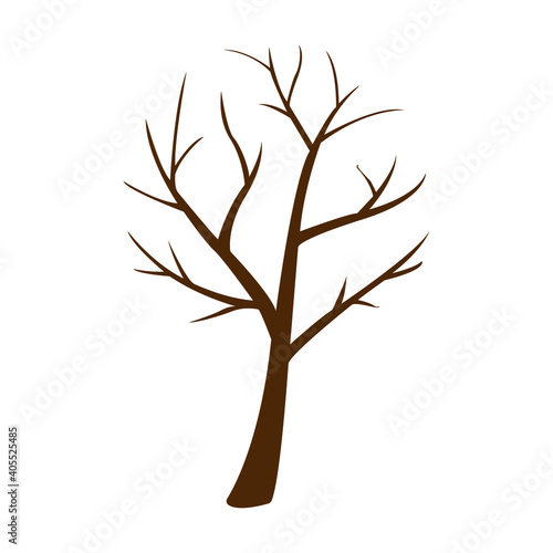 image of a tree without leaves, vector illustration