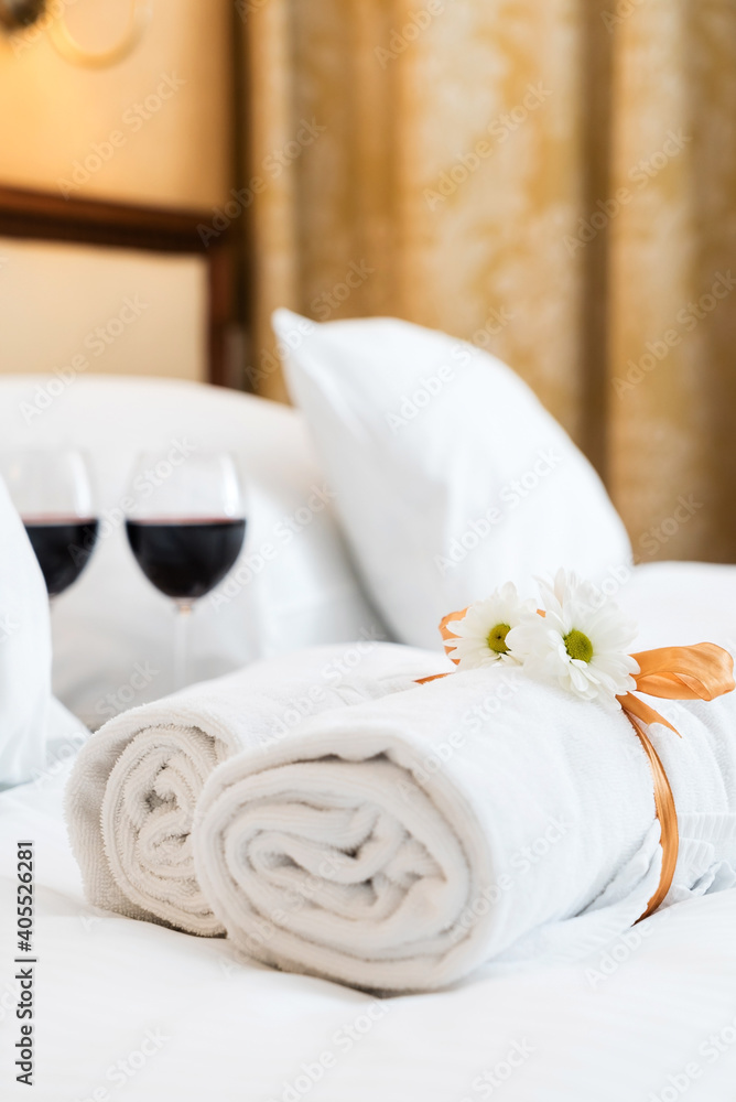 White towel in luxury boutique hotel White towel in luxury boutique hotel