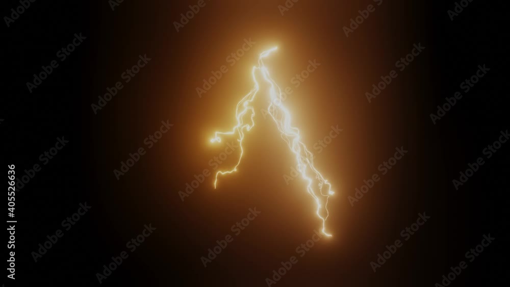 Lightning strike effect. 3D rendering glowing lightning strike overlay