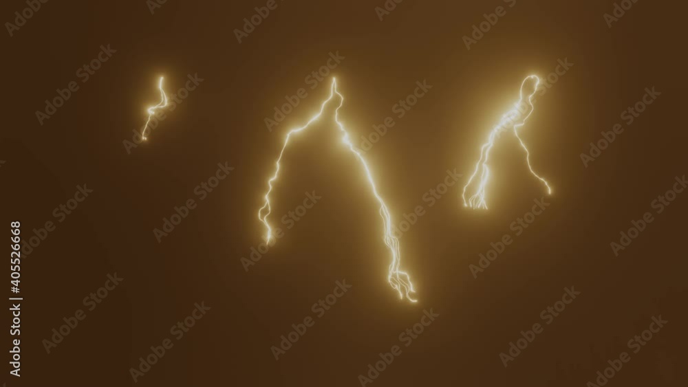 Lightning strike effect. 3D rendering glowing lightning strike overlay