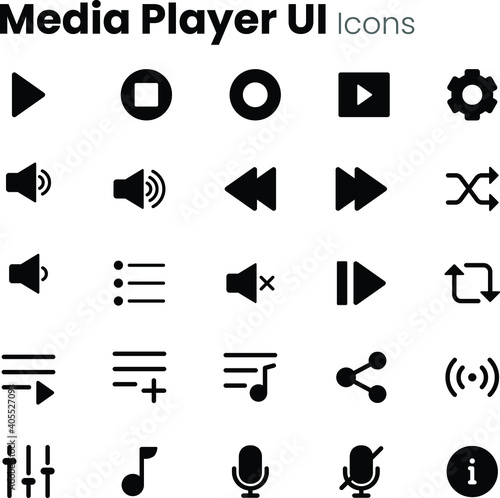 Media Player UI Icon Set