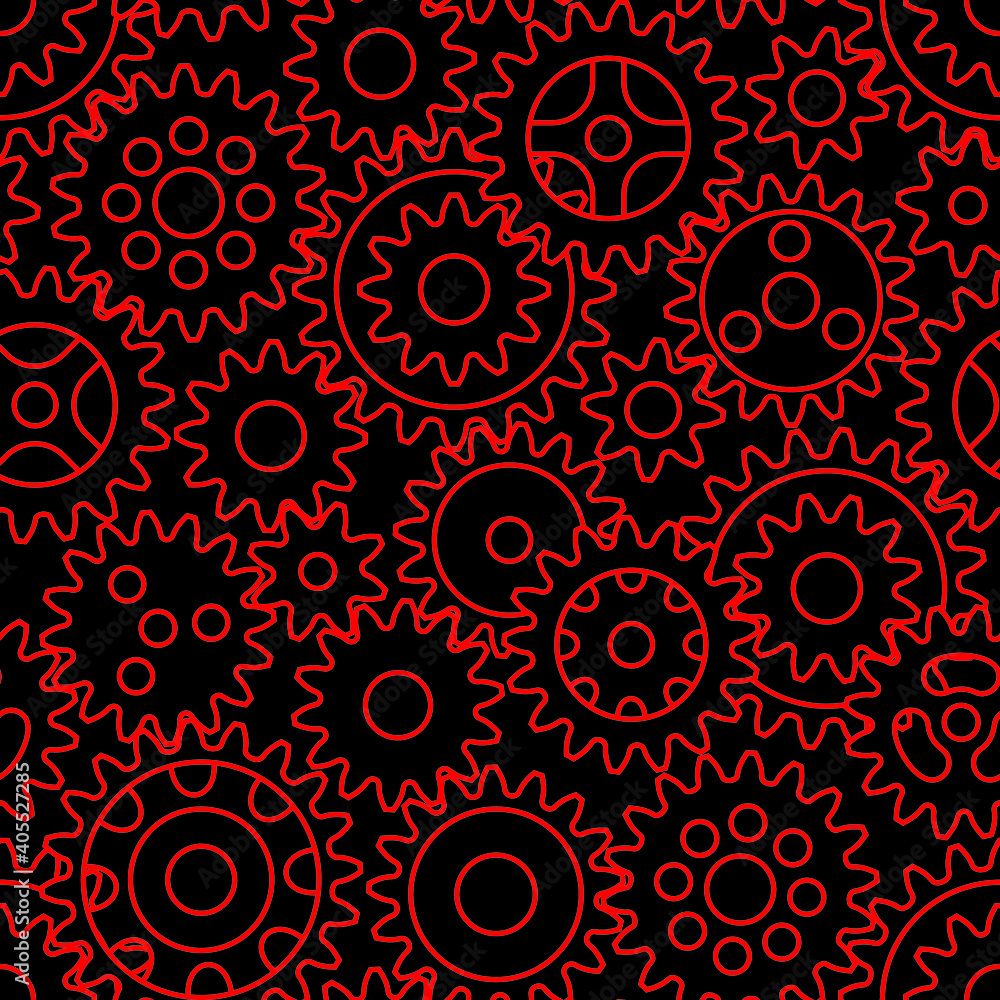 Gears red vector seamless background Gears red vector seamless background