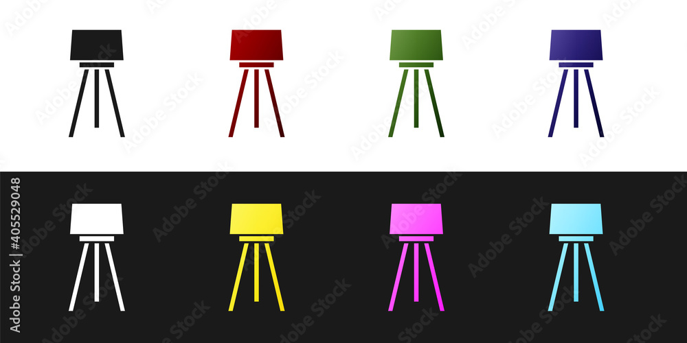 Set Floor lamp icon isolated on black and white background. Vector. Set Floor lamp icon isolated on black and white background. Vector.