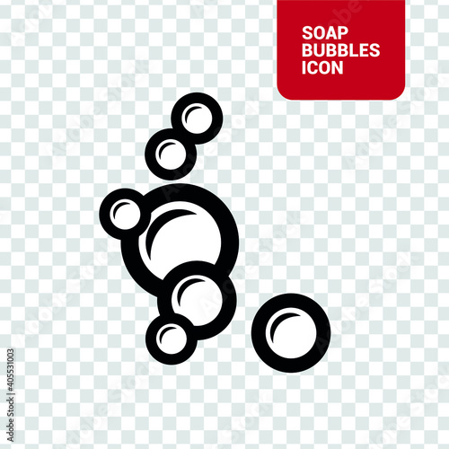 Vector image. Soap bubbles icon.