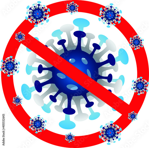 stop Coronavirus 2019 ncov icon covid19 with red prohibit Symbol vector