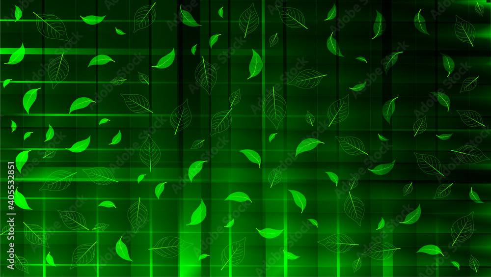 Modern green background with leaves design Modern green background with leaves design