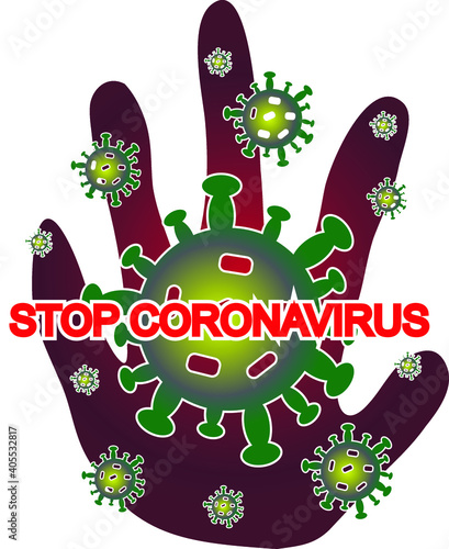 Coronavirus icon, No coronavirus, Stop COVID-19 Symbol vector