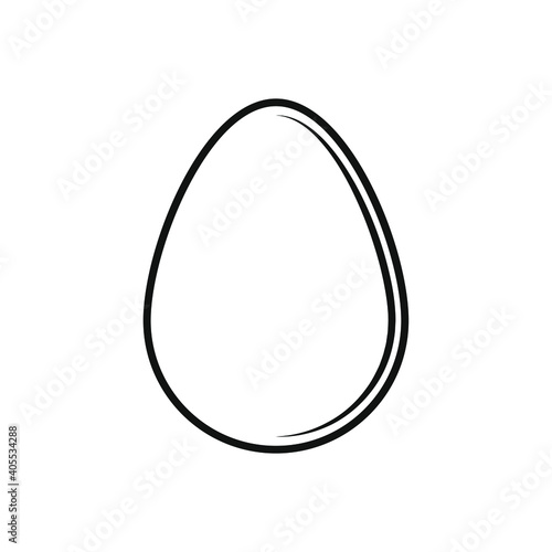 Egg vector shape icon. Simple flat easter symbol. Cooking and food sign. Bird eggshell logo. Clip-art silhouette.