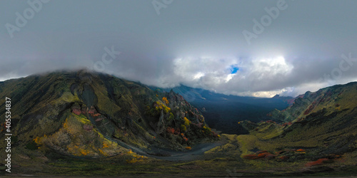 Wallpaper Mural 360 degree virtual reality panoramic view of the Etna volcano with its lava flows and the Bove valley in autumn. Sicily Italy. Torontodigital.ca