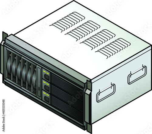 Server component: blade server combo with blades and storage.