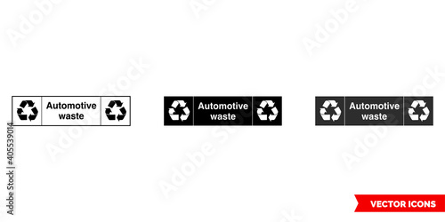 Automotive landscape waste recycling sign icon of 3 types color, black and white, outline. Isolated vector sign symbol. © Dsgnteam