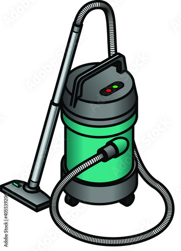 An industrial wet-dry vacuum cleaner.
