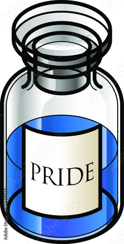 A reagent bottle of Pride. Concept: Seven Deadly Sins. Collect the whole set!