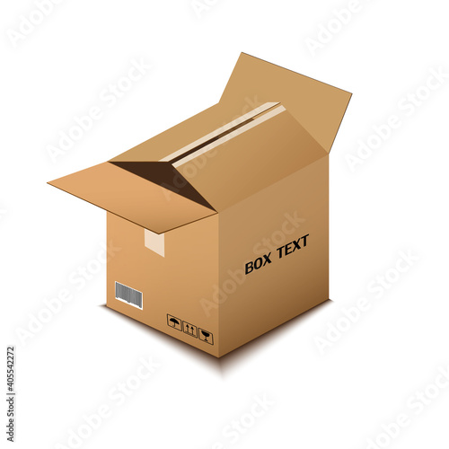 corton box, postal packing, box on white background, vector illustration
