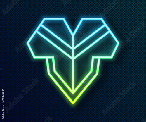 Glowing neon line Traditional mexican poncho clothing icon isolated on black background. Vector.