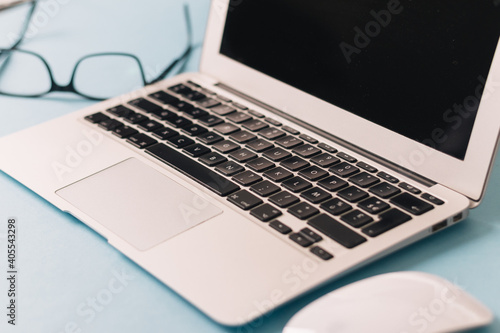 man working on his laptop, working from home concept