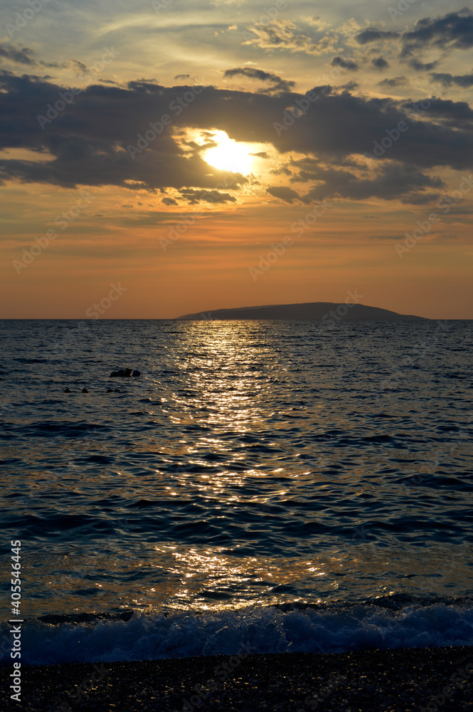 sunset over the sea, Croatia, Brist sunset over the sea, Croatia, Brist