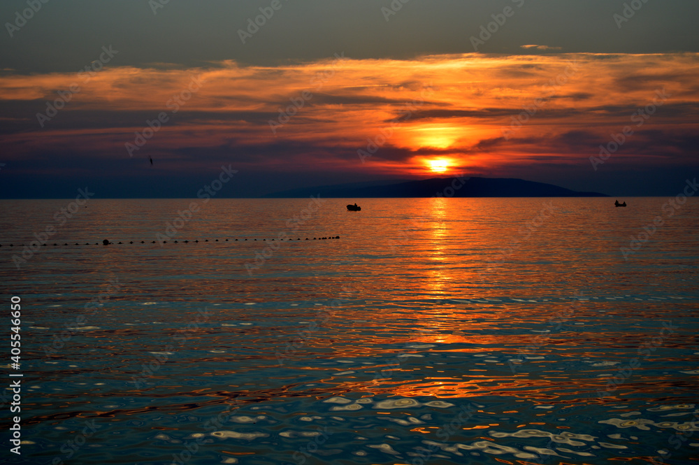 Fototapeta premium sunset over the sea, Croatia, Brist