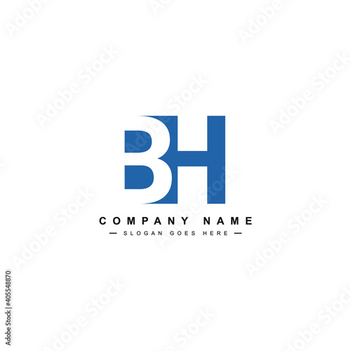 BH Minimal Logo - Vector Logo Template for Initial Letter B and H