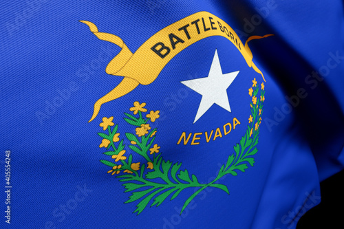 flag Nevada, close up of the US State photo