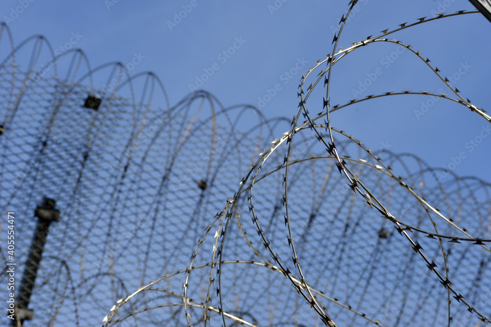 Barbed wires detail focus background Barbed wires detail focus background